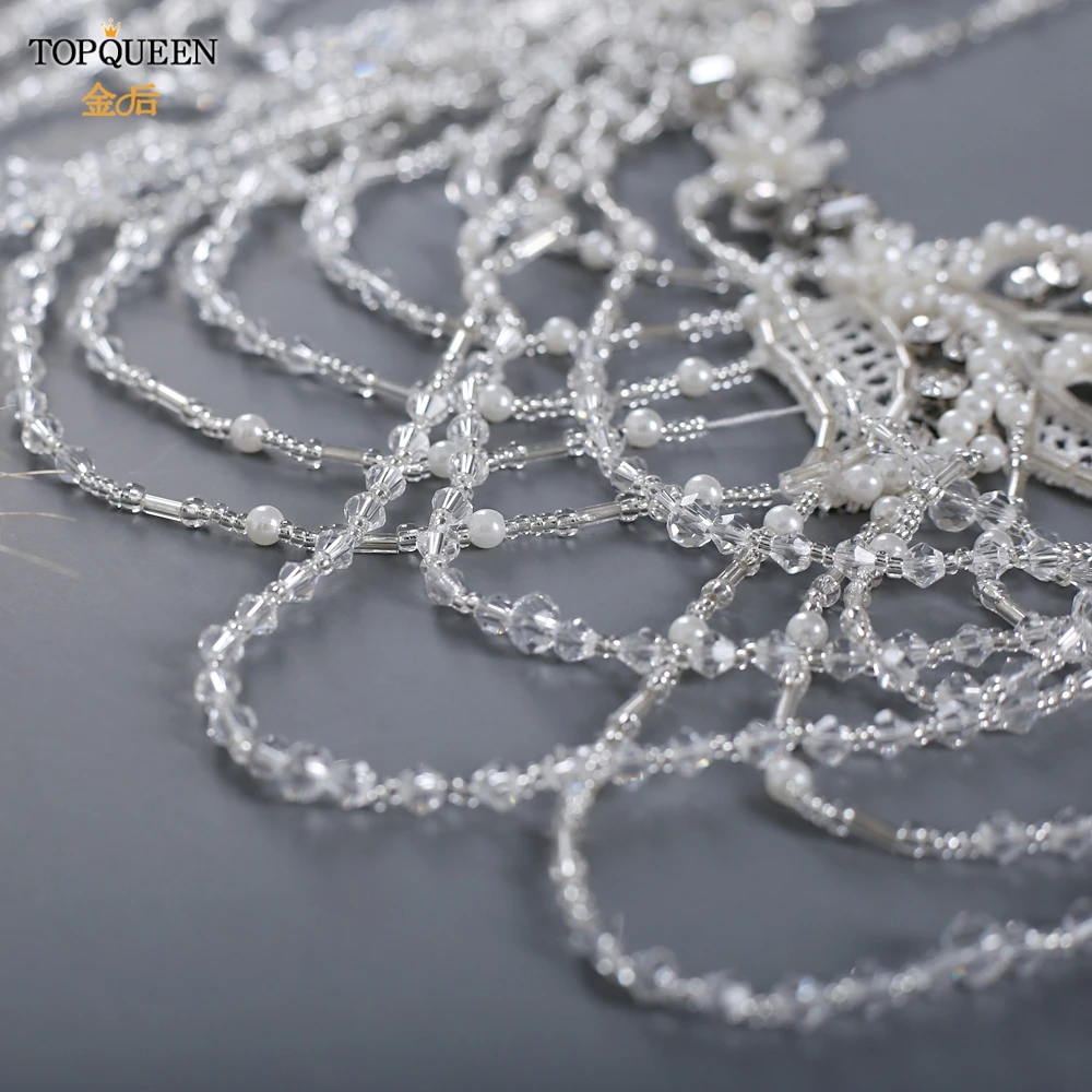 

TOPQUEEN G13 Bridal Necklace Best Friend Necklace with Rhinestone Crystals Beaded Luxury Diamon Chain Bridesmaid Gift Layered