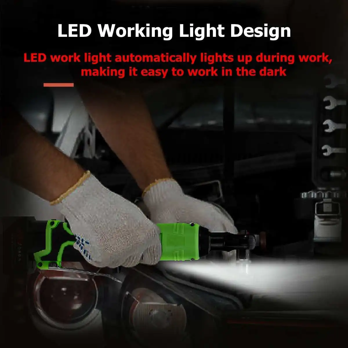 

100Nm 42V Cordless Electric Wrench Angle Drill Screwdriver 3/8'' Ratchet Scaffolding Right Angle Wrench With 1/2 Battery Charger