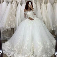 off the shoulder ivory applique wedding dresses fluffy tulle dress 2022 a line floor length fashion ball gowns robe de mari%c3%a9e