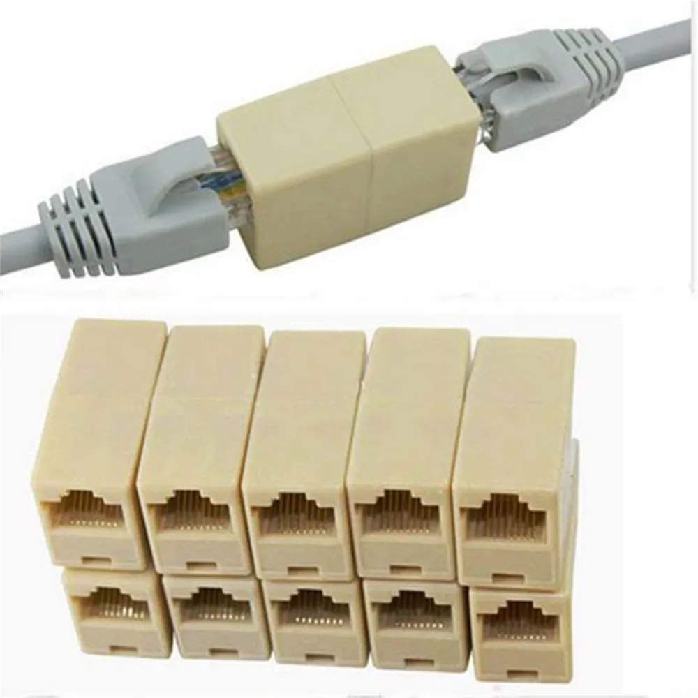 

5/10 Pcs Cat5 RJ45 Lan Network Ethernet Cable Extender Joiner Adapter Coupler Connector Waterproof Insulated