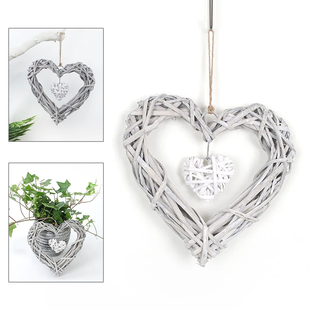 

Vintage Heart Shaped Wall Hanging Garland, Products Artificial Hanging Heart Garlands Wicker Craft for Wedding, Birthday, Party