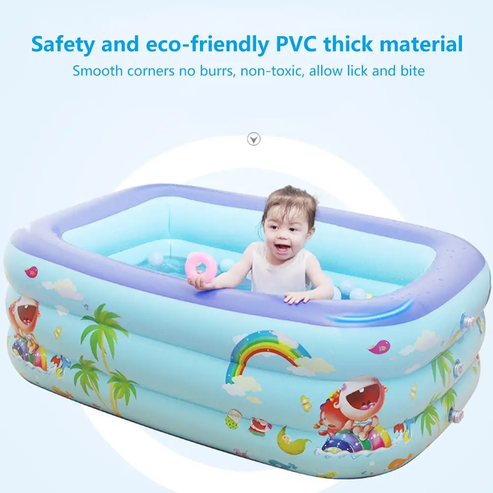 

Надувной бассейн для дома, утолщенный семейный большой детский бассейн, прочный и безопасный для детей, взрослых, младенцев, малышей, сада B