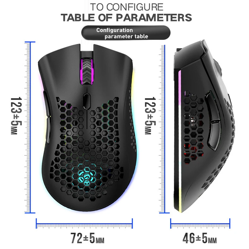 

2.4G Wireless Gaming Mouse Computer Mouse 1600dpi Optical 7 Buttons Mice RGB LED Glow Mouse For Office PC Laptops Gamer Mouse