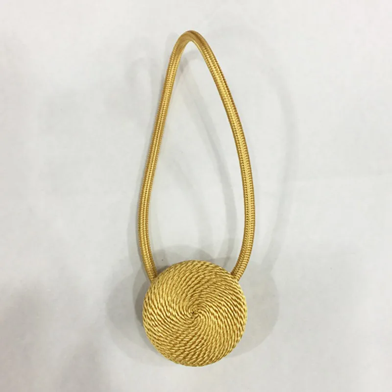 Magnetic Curtain Tiebacks Flannel Round Curtain Tie Backs Holdbacks Ring Buckle Clips Curtain Rods Decoration Accessoires