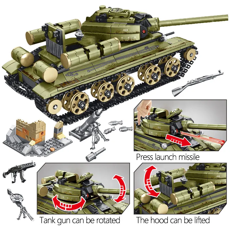 6 стилей Советской Армии Танк строительные блоки WW2 Россия военные с RU солдатская