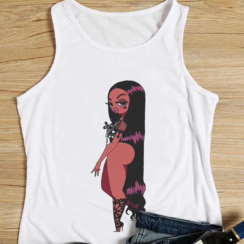 Популярная африканская черная Женская майка без рукавов в стиле Харадзюку Y2k