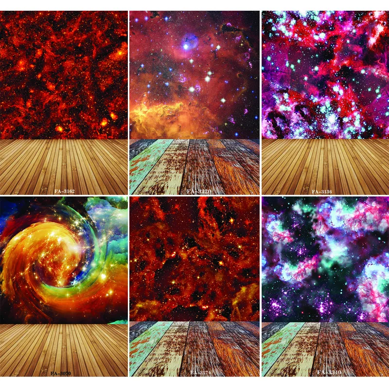 

Vinyl Custom Photography Backdrops Prop Space Starry Sky Theme Photography Background FA20419-03
