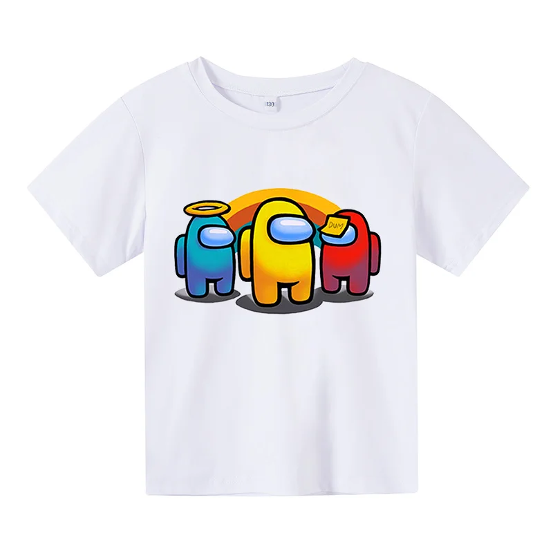 

Boys and girls new short-sleeved O-neck T-shirts cartoon casual tops teenagers and children's clothing 4-14T tops