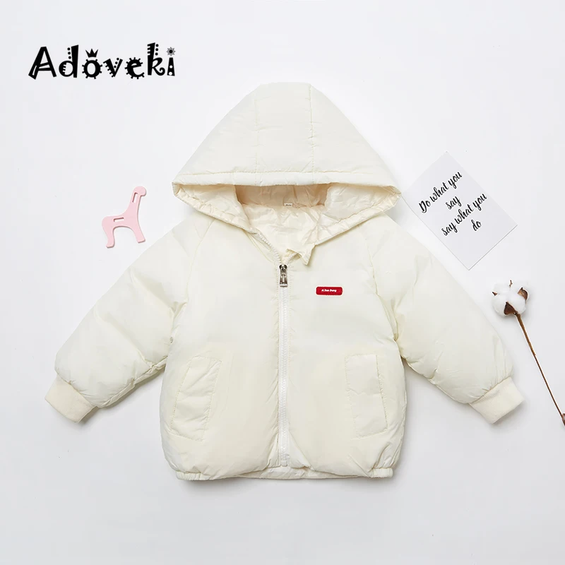 Adoveki/Новинка года; зимняя хлопковая куртка для девочек и мальчиков; зимние детские пальто; одежда для малышей; 5 цветов на выбор - Цвет: Белый