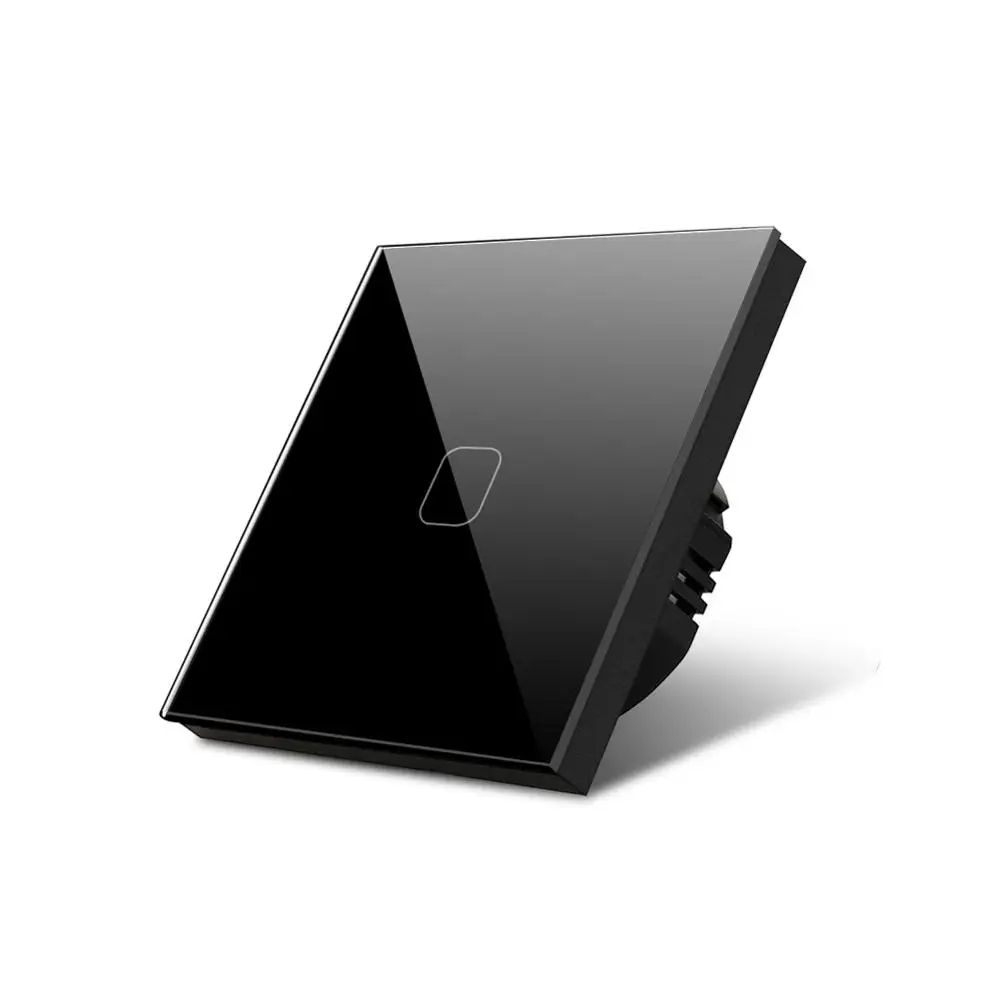 1 Gang 1 Way Black Настенный сенсорный Переключатель 220V 230V 240V 3/2/1 местный 1 позиционный сенсорный Сенсор переключатель стандарта ЕС, США, Великобритании Тип лампа сенсорный выключатель Стекло Панель для светодиодный светильник - Цвет: 1 Gang 1 Way Black