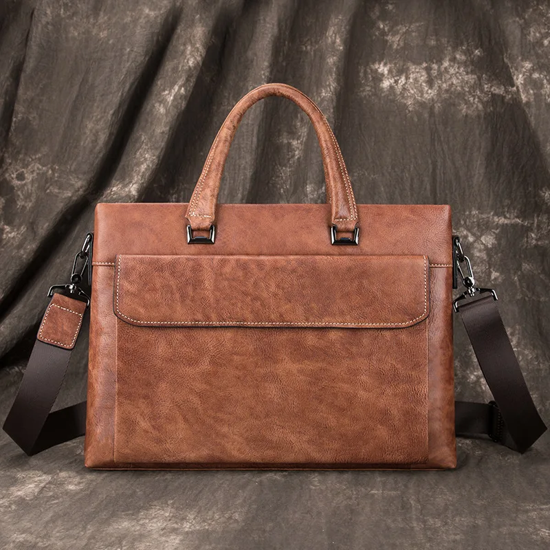 

Business Messenger Bag Genuine Leather Men Shoulder Bag Vintage Male Totes Handbag Cowhide Crossbody Bag Men handbags tote bag