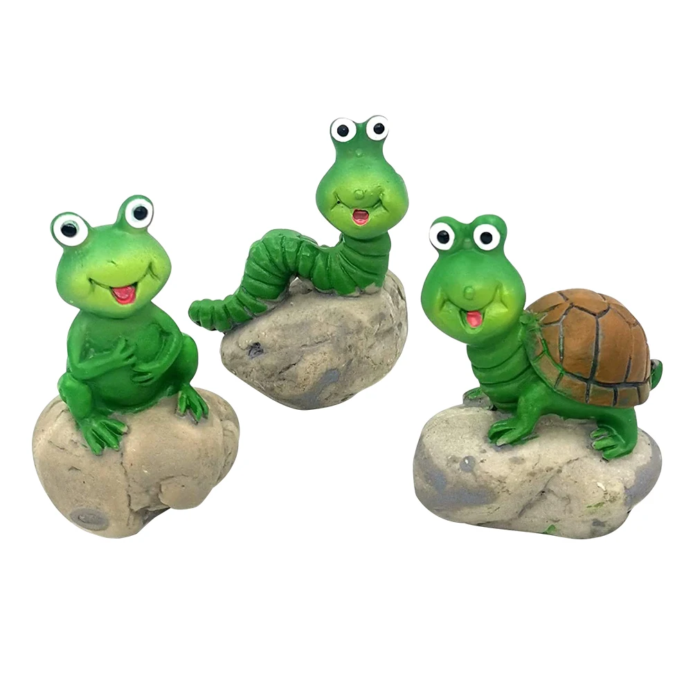 

Caterpillar Frog Turtle Resin Animal Sculpture Fish Tank Micro Landscape Statue Garden Outdoor Flowerpot Decorations