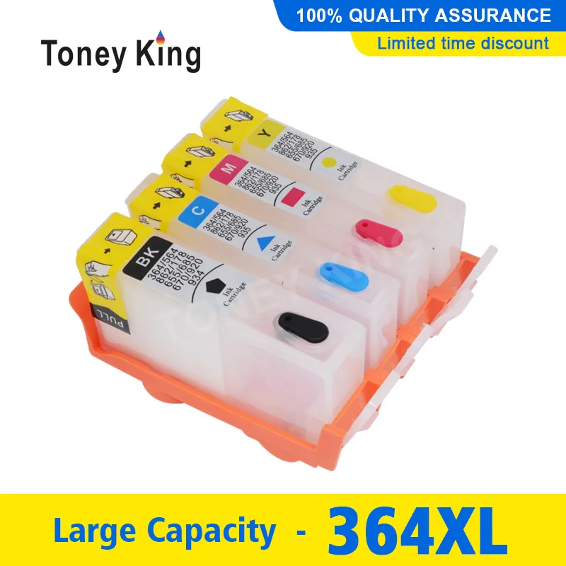 

Toney King 364 XL Refillable Cartridge For HP Photosmart 5510 5511 5512 5514 5515 5520 5521 6510 Printer Refill Ink Cartridge