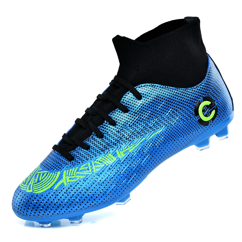 

Man High Top Training Ankle Outdoor Cleats Football Shoes Spike High Ankle Sneakers Men botas de futbol large size 36-45