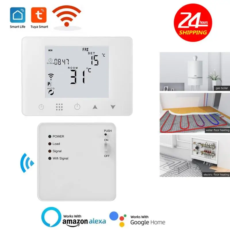 

Tuya WiFi Smart Thermostat Wall-Hung Gas Boiler Water Electric Underfloor Heating Temperature Controller Work with Alexa Google