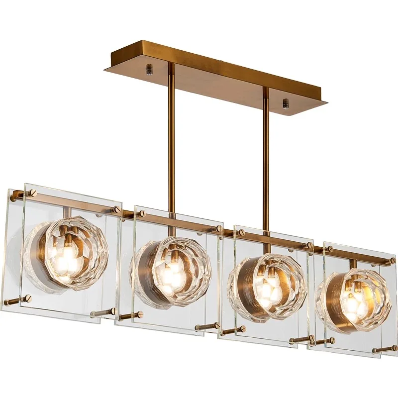 저렴한 포스트 모던 북유럽 직사각형 바 카운터 식당 개성 크리에이티브 패션 라이트 럭셔리 크리스탈 식당 샹들리에