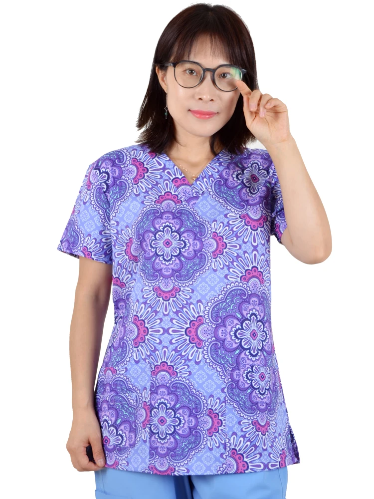 Брендовые медицинские топы для женщин, хлопок, 4 кармана, xxs-XXXL