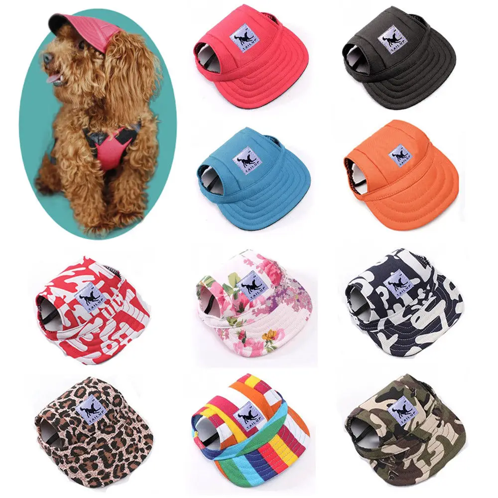 

Pet Dog Show Ears Hat Puppy Solid Color Baseball Cap Cats Canvas Canvas Colorful Sunhat Dogs Lovely Sun protection Anti-UV Cap