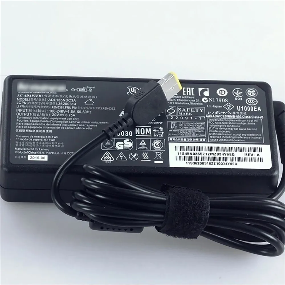 

20V 6.75A 19.5V 6.15A Replacement Power Adapter 135W Laptop Charger for Lenovo Laptop Accessories