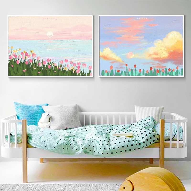 

5D Diy Diamond Painting Home Room Flower Cross Stitch Full Drill Scenery Embroidery Cute Handmade Wall Decor Gift