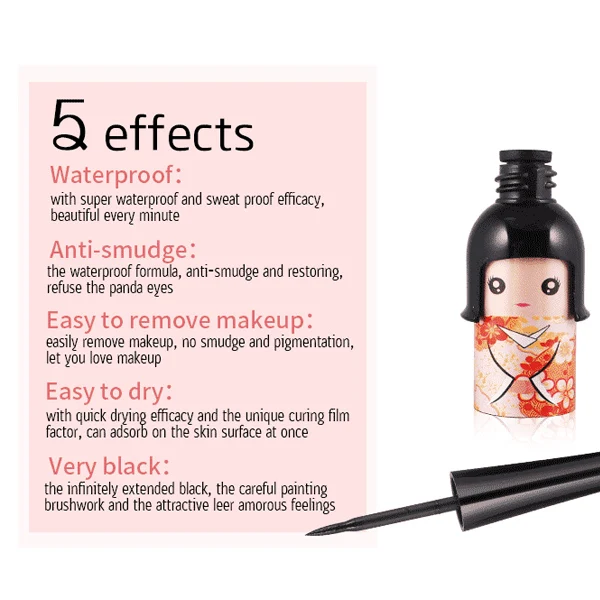 Подводка для глаз жидкая ручка японская кукла милый водонепроницаемый твердая
