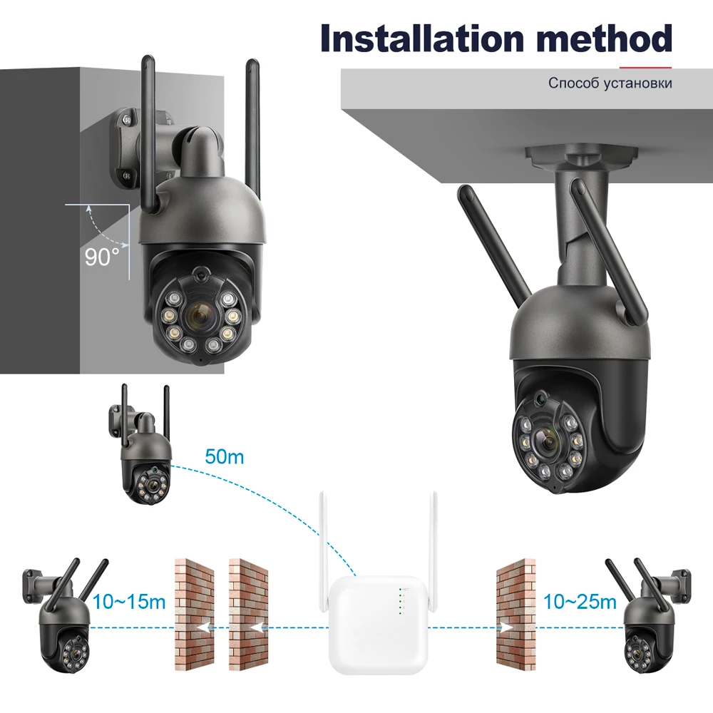 Techage H.265 3MP 4CH Mini Wireless NVR Kit Открытый PT WiFi IP камера безопасности Система