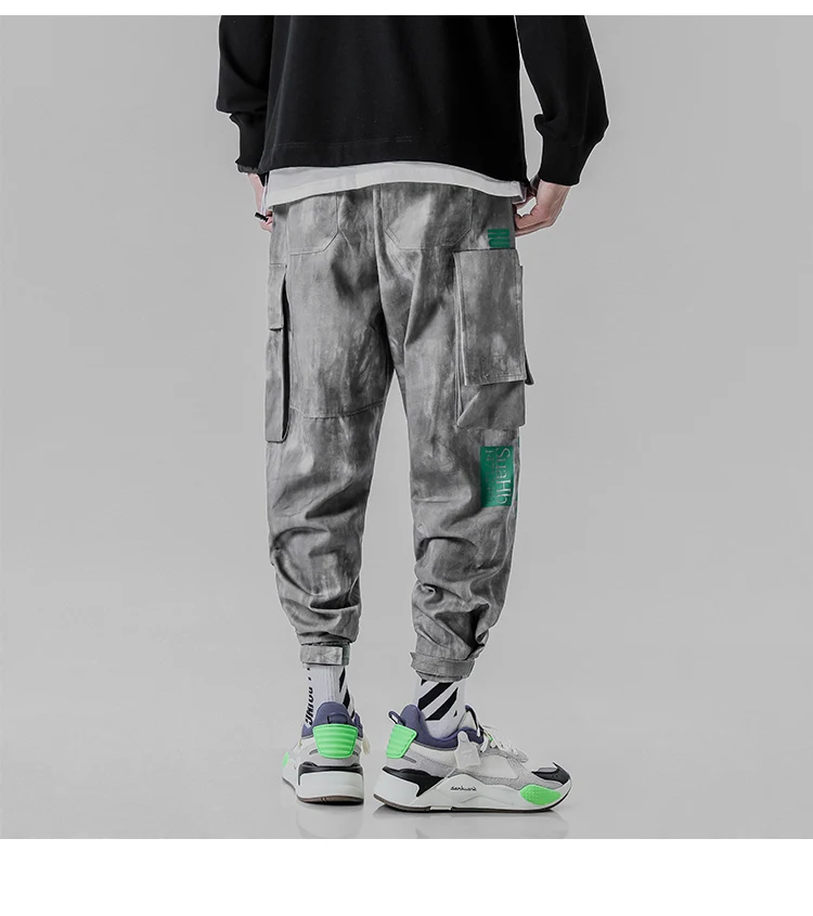 2019 Новые хип-хоп мужские штаны с большим шаговым швом шаровары эластичной талией