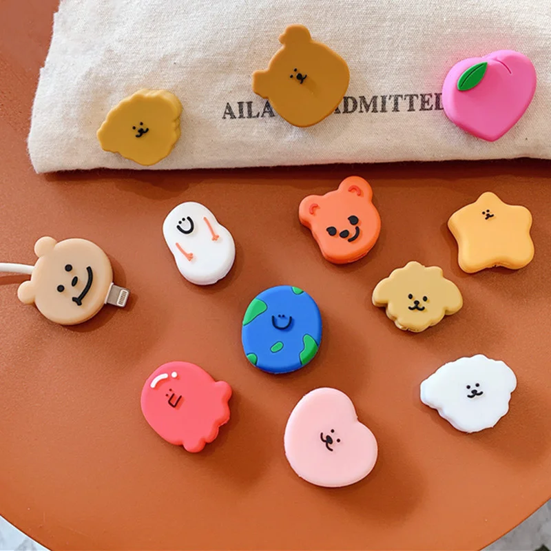 

Cute Cartoon Bear Charging Cable Protector Cable Saver Cover For IPhone Samsung USB Charger Cable Cord Protection Cable
