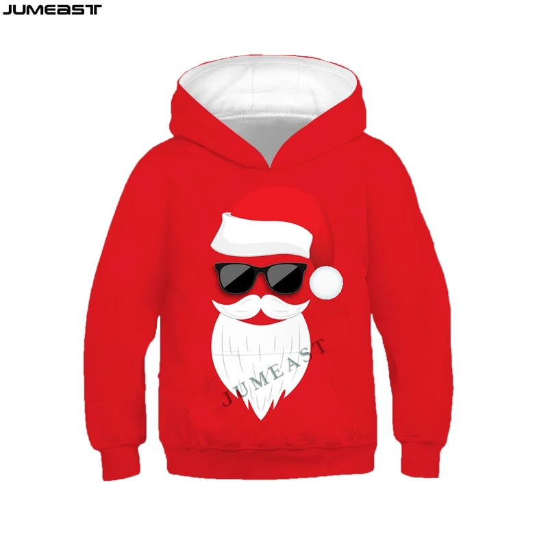 

Jumeast Brand Men Women 3D Children Sweatshirt Merry Christmas Santa Claus Long Sleeve Kids Cap Hoody Sport Pullover Hoodies