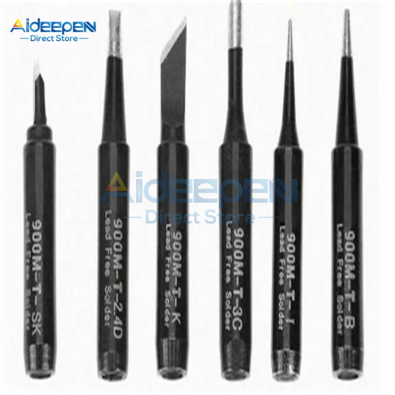 Набор бессвинцовых наконечников для паяльника 6 шт./компл. 900M-T-SK 900M-T-2.4D 900M-T-K 900M-T-3C