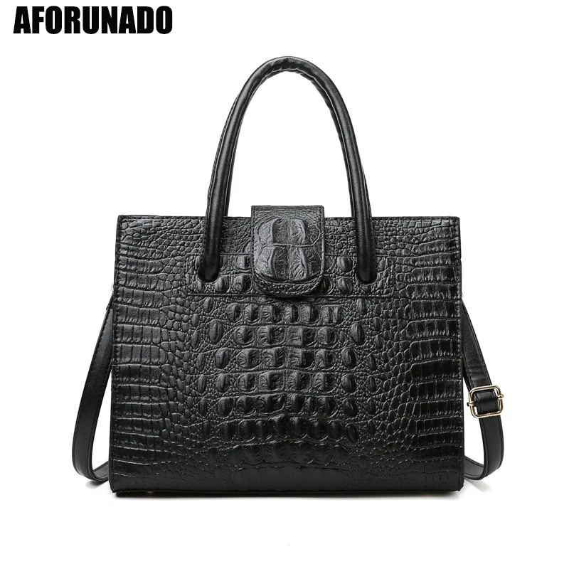 

Винтажные сумки через плечо для женщин 2020 вместительные кожаные сумки на плечо с узором под кожу аллигатора роскошные сумки для путешестви...