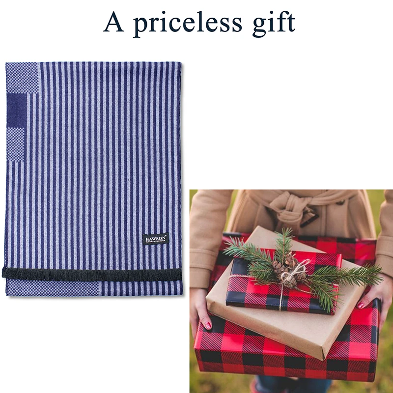 Мужской вискозный шарф HAWSON с полосатым рисунком теплые головные повязки для