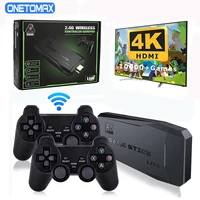 4k hd video game console 2 4g double wireless controller for ps1fcgba retro tv dendy game console 10000 games stick