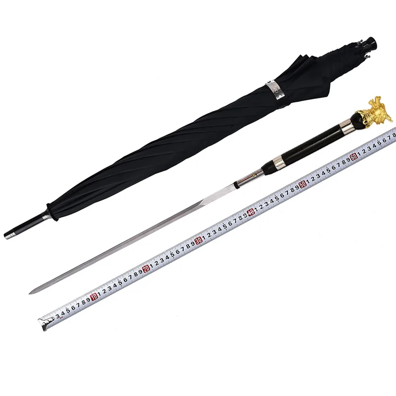 Зонт с мечом катана для взрослых длинной ручкой защитой от ветра и УФ лучей