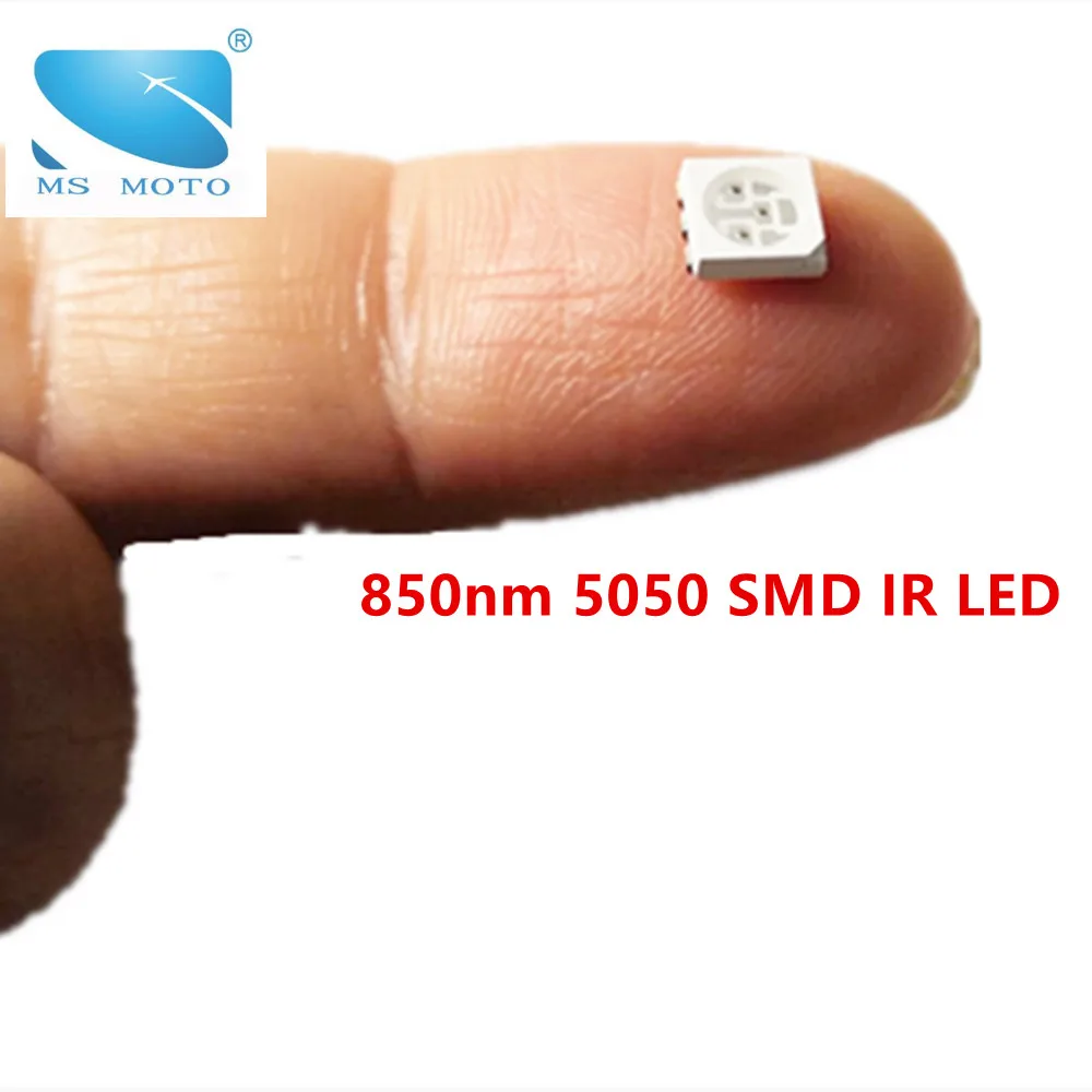 2 шт./лот 5050 SMD 850nm инфракрасный светодиод 3 чипа 12mil для камер видеонаблюдения