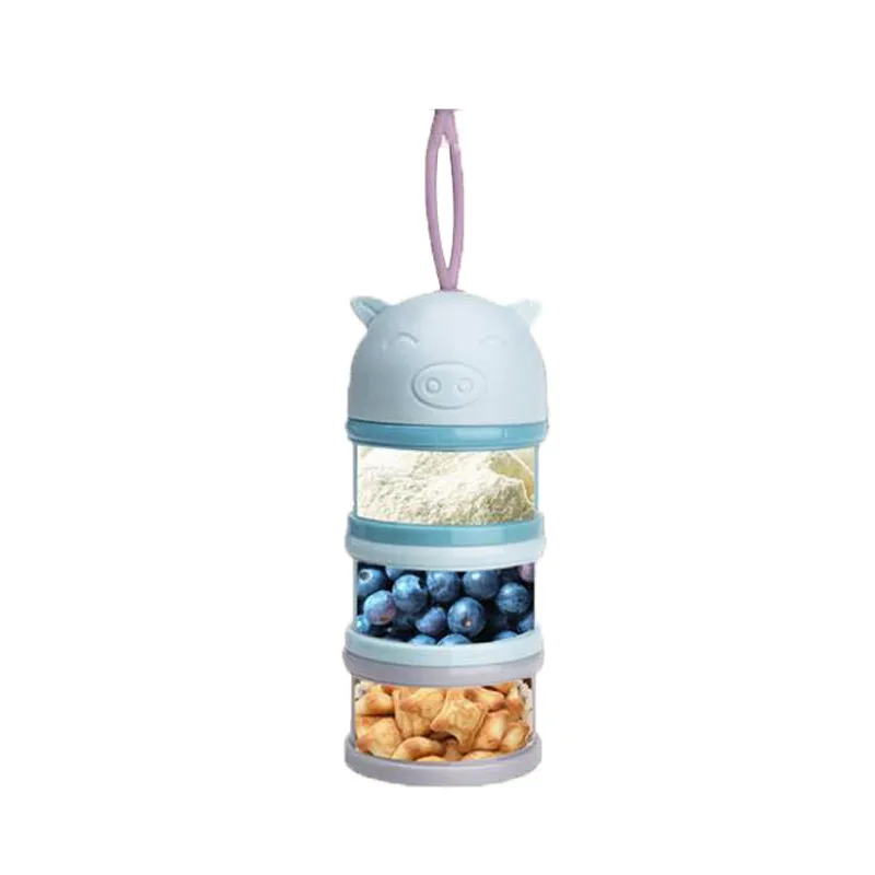 Infant Feeding Milk Powder Bottle Portable Baby Food Storage Container 3 Grid Essential Cereal Cartoon Boxes Practical Box