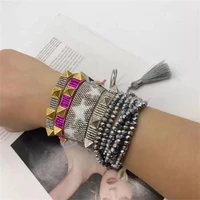 zhongvi bohemian bead bracelet for women set charm bangle boho jewelry pulsera accessorie vintage shell crystal bracelets