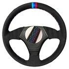 Черная замшевая чехол рулевого колеса автомобиля из алькантары для BMW 3 серии E36 E46 1995-2000 5 серии E39 1995-1999 8 серии E31 1995-1997