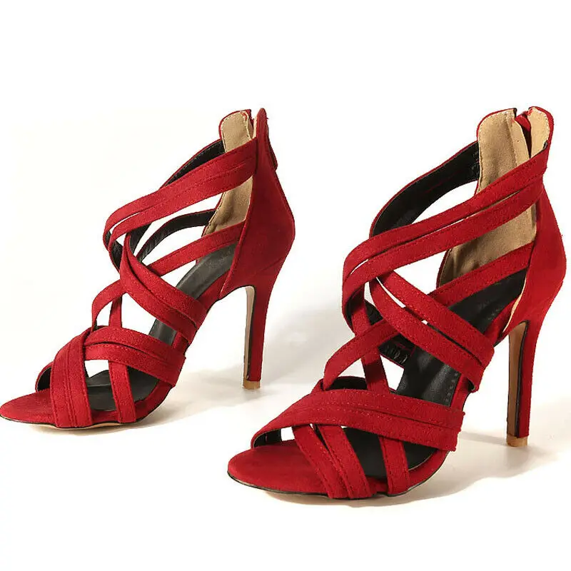 

Women's Gladiator Plus Size Cross Brand Stilettos High Heels Clubwear Sandals