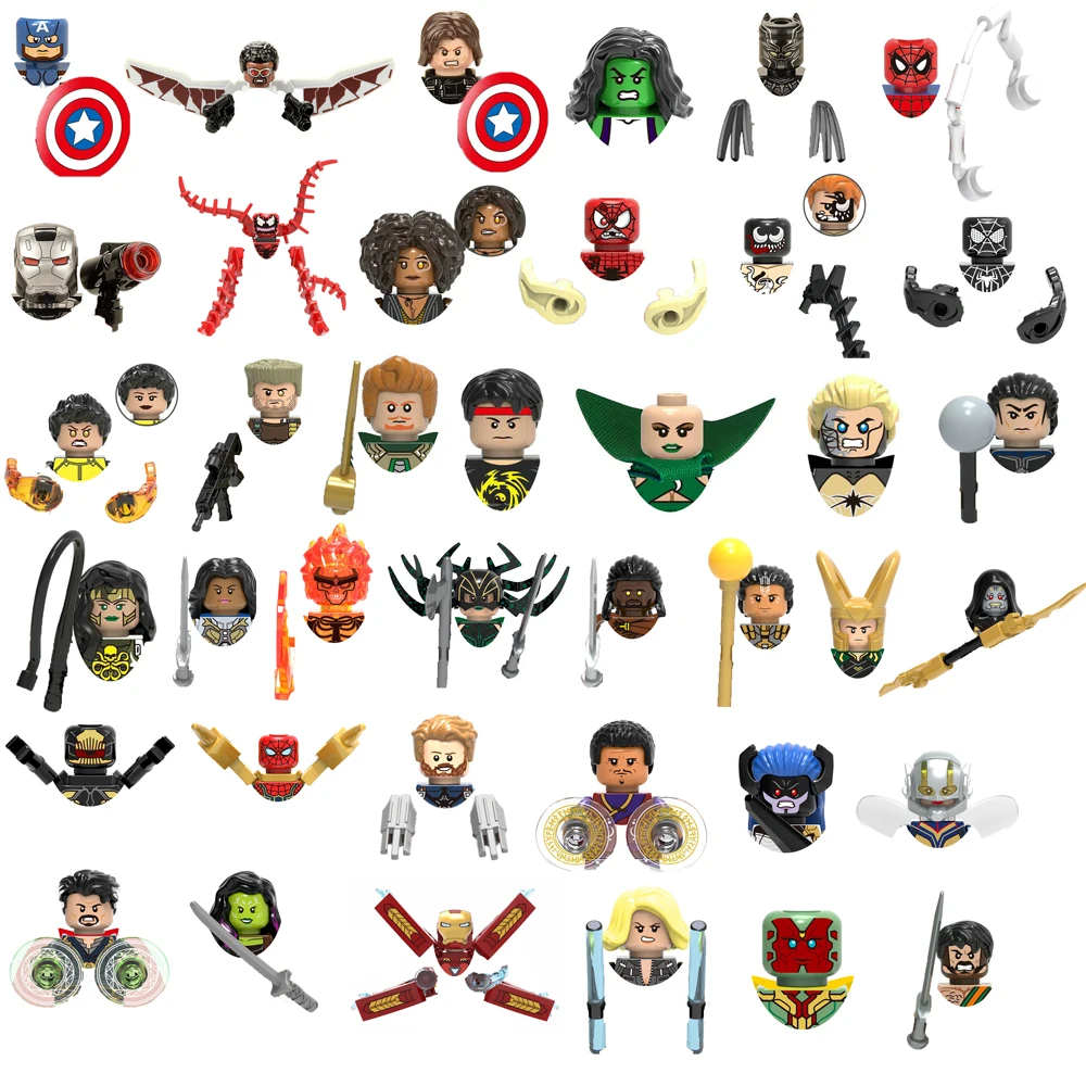 Marvel Мстители брикет танос Железный человек Человек-паук Тор Локи герой кирпичный