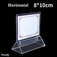 10x8cm mini acrylic t shape table top acrylic sign holder display stand double sided table number card stand price label holder