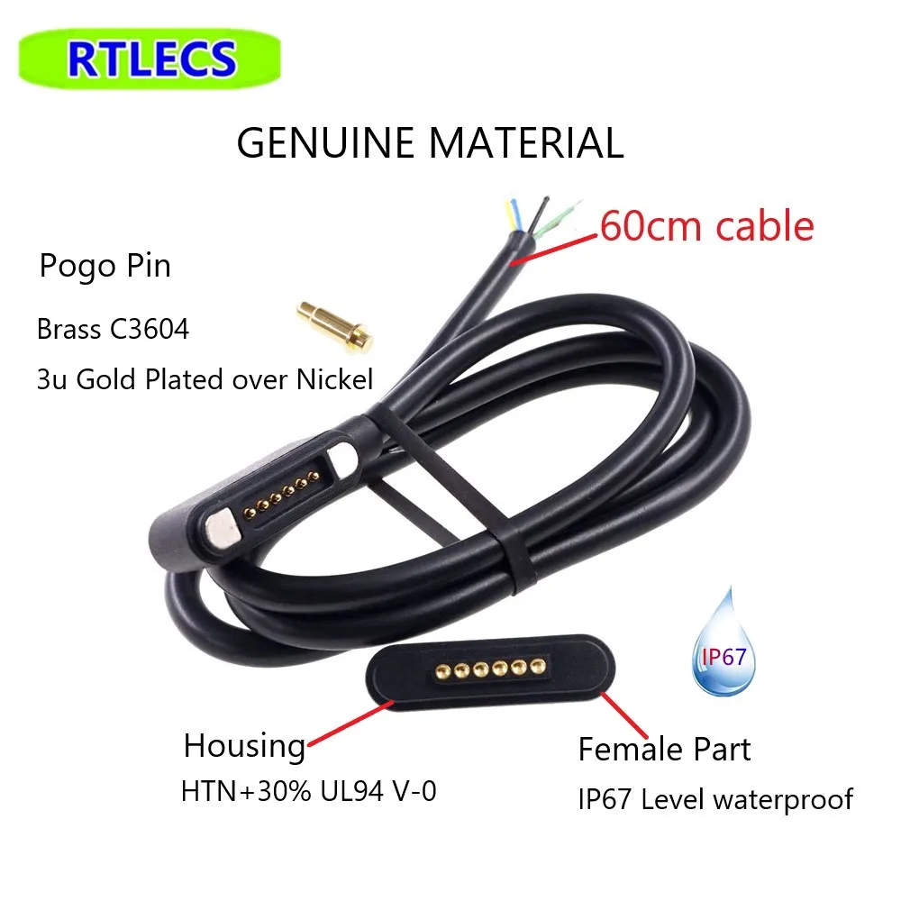 2 набора магнитный разъем 6-полюсные кабельные провода штекер гнездо мм сетка THT 3A