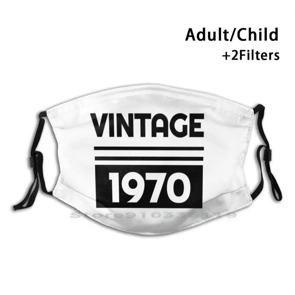 

Vintage 1970 , 50Th Birthday Gift Design Anti Dust Filter Washable Face Mask Kids Vintage 1970S Retro 70S 1970 Hippie 1960S 70