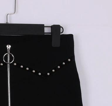 Весна-лето 2020 облегающая юбка-карандаш с заклепками на молнии короткая юбка