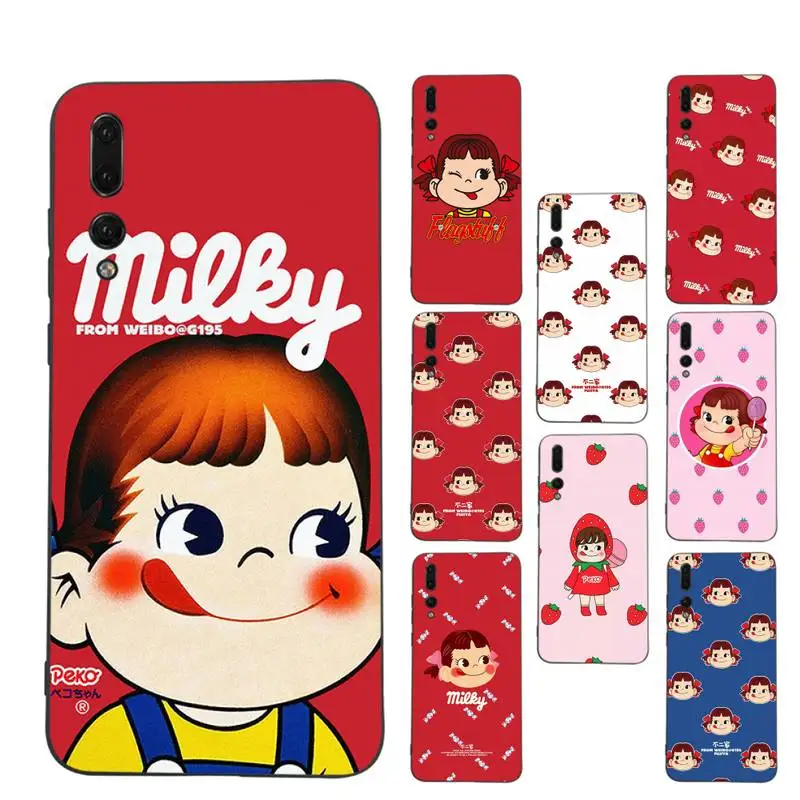 

Cartoon Fujiya Peko Milky Girl Boy Phone Case Soft Silicone Case For Huawei p 30lite p30 20pro p40lite P30 Capa