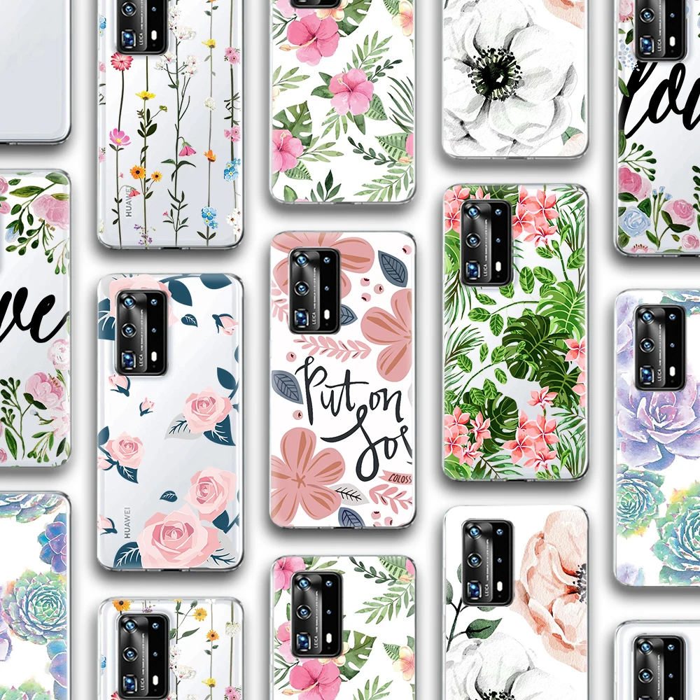 

ciciber Flower Leaf Case for Huawei P30 P40 P20 Mate 40 30 20 10 Honor 30 30S 20 9 Pro Lite P Smart Plus 2019 2020 Silicone Case
