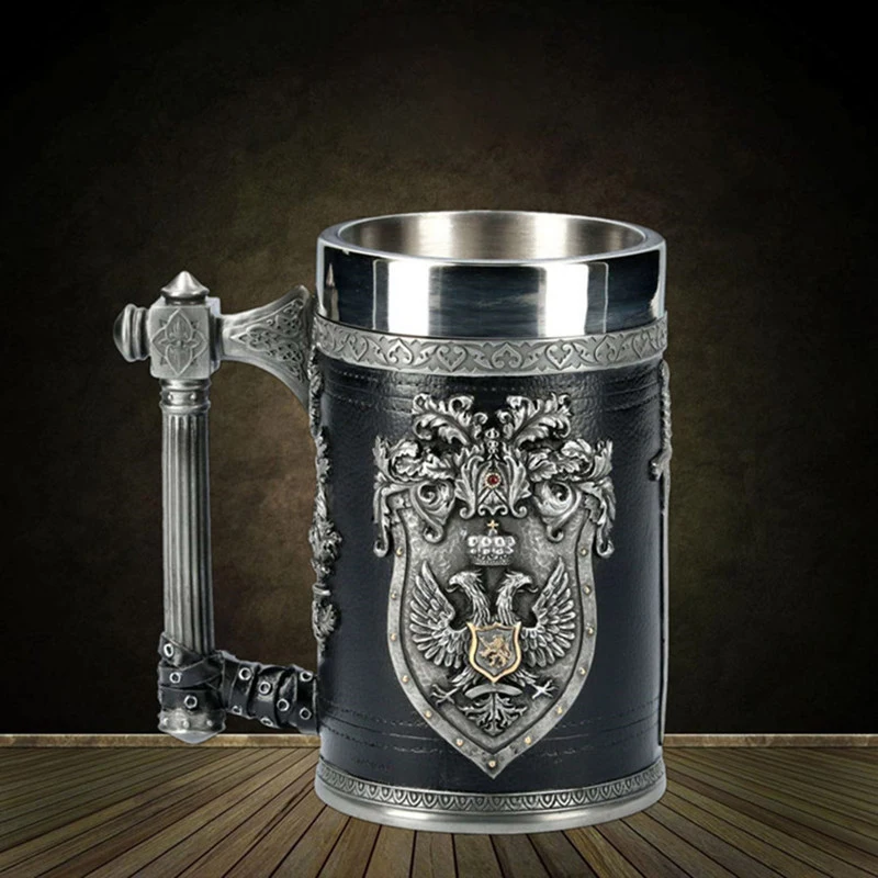 3D кружки для пива в стиле ретро кружка из нержавеющей стали креативные кофейные