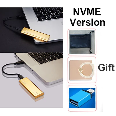 Stmagic Spt30 металлический Портативный SSD USB 3,1 128 ГБ 256 512 1 ТБ 2 ТБ внешний твердотельный накопитель для ноутбука проектор для мобильного телефона - Цвет: Gold Nvme