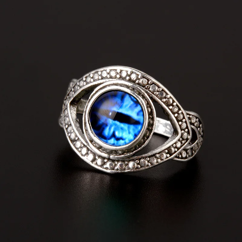

European and American Retro Punk Devil's Eye Ring Men's Opening Can Adjust Hip-hop Exaggerated Ring Female Index Finger Jewelry