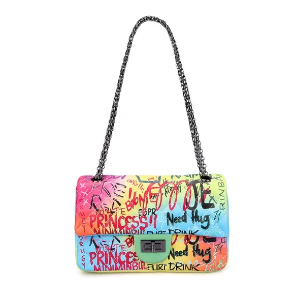 Новая дизайнерская Радужная цветная женская сумка на плечо кошельки дамская